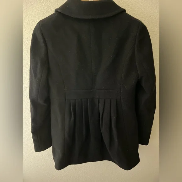 Women’s J. Crew Black Wool Coat Size 8 - Picture 5 of 6